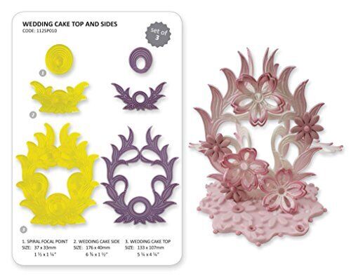 Jem Wedding Cake Top & Sides with Flowers Cutter Set (Y2)