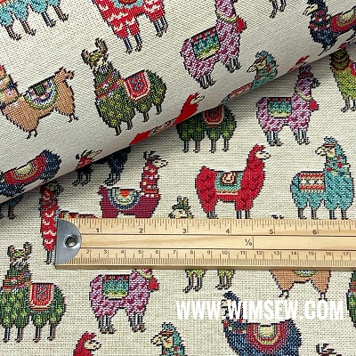 'Tapestry' Furnishing Fabric - Little Llamas