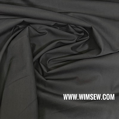 Organitex Plain 100% Cotton Poplin - Dark Grey