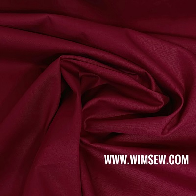 Organitex Plain 100% Cotton Poplin - Wine