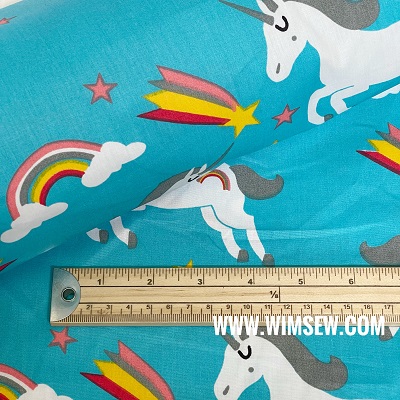 Organitex Printed 100% Cotton Poplin - EC3 OC14 - Blue Unicorn