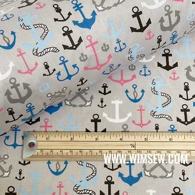 Organitex Printed 100% Cotton Poplin - EC3 OC6 - Silver Nautical