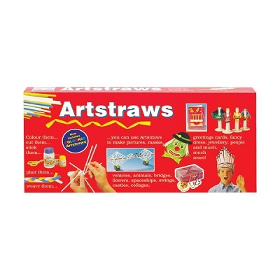 ARTSTRAWS - RED BOX LONG 300 STRAWS ASSORTED COLOURS