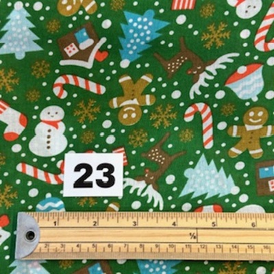 REM 23 - 3.2m Xmas Polycotton  (112cm wide) 3 available