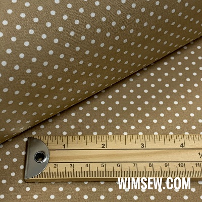 100% Cotton Poplin Polka-Dot - Tan (OD)  CP0009tan