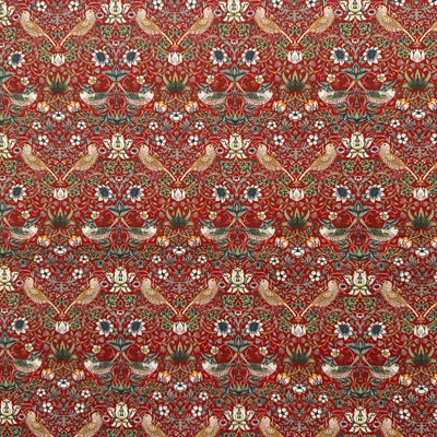 Digitaly Printed Poly-Cotton - Strawberry Thief - Red - C15 PCD002