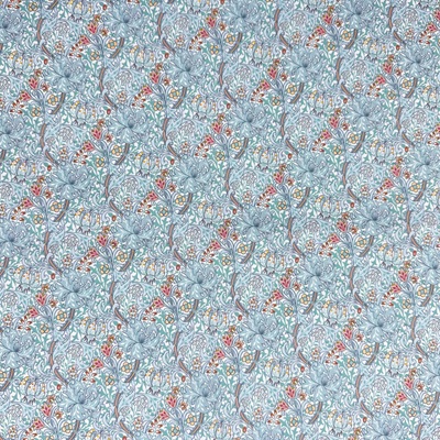 Digitaly Printed Poly-Cotton - Golden Lily - Cornflower - C15 PCD012