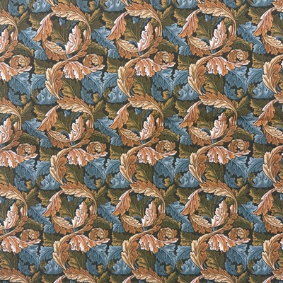 Digitaly Printed Poly-Cotton - Acanthus - Azure - C15 PCD018