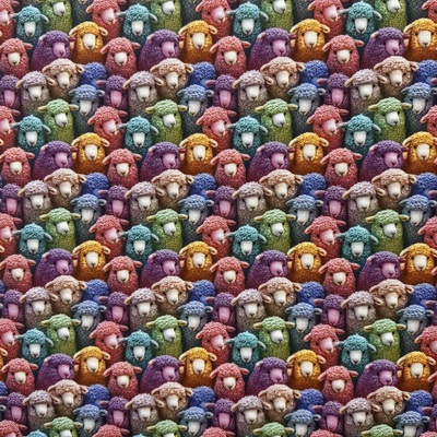 Digitaly Printed Poly-Cotton - Sheep - Multi - C15 PCD028