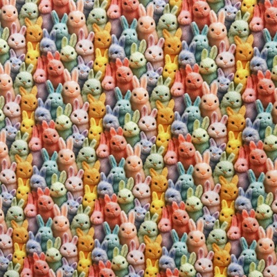 Digitaly Printed Poly-Cotton - Rabbits - C15 PCD029