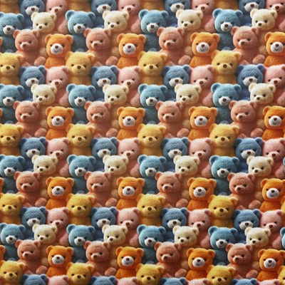 Digitaly Printed Poly-Cotton - Bears - C15 PCD030