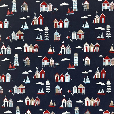 Digitaly Printed Poly-Cotton - Happydays - Navy - C15 PCD033