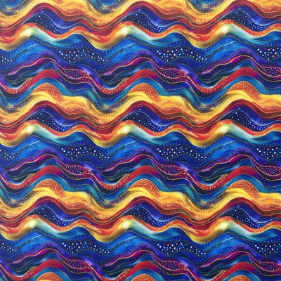 Digitaly Printed Poly-Cotton - Groovy Waves - C15 PCD048