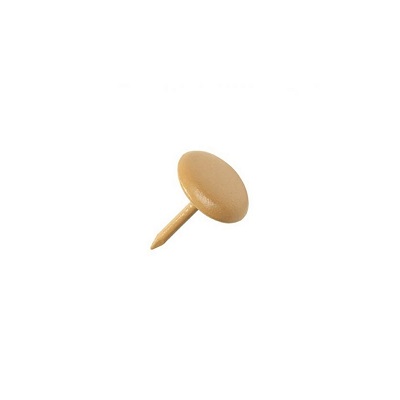 UH03, 10mm beige upholstery nails in hang-sell plastic box, 50 nails per box