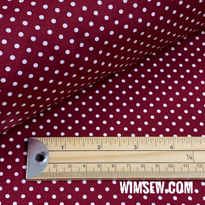 100% Cotton Poplin Polka-Dot - Wine (OD)  CP0009wine 